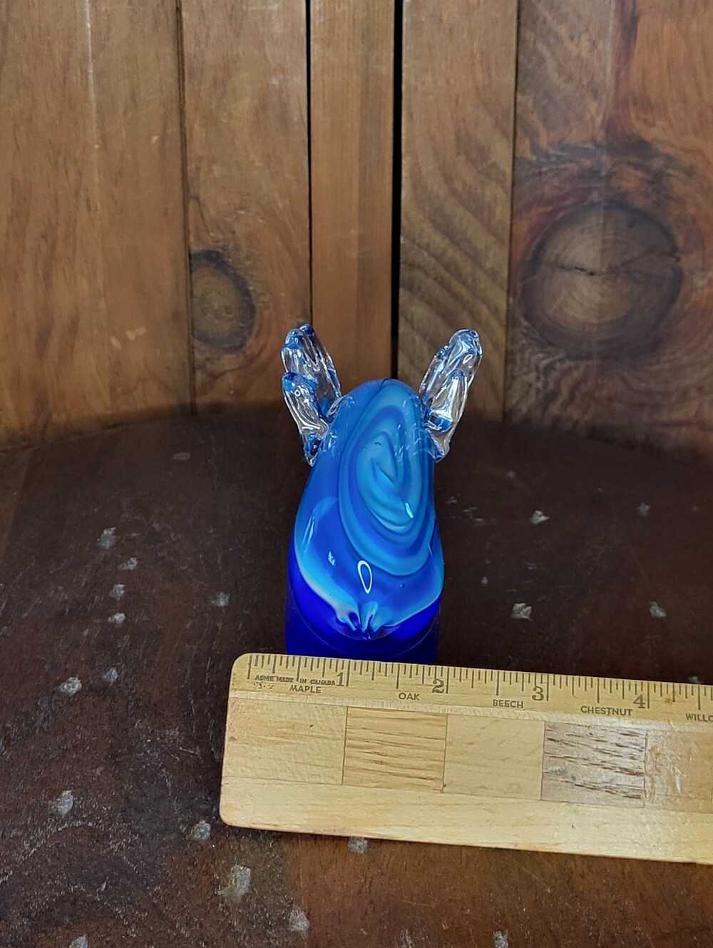 Handblown Blue Glass Moose - Picture 12 of 12